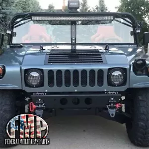2 Military LED Headlights Head Light Plug & Play BLK Bezel 75W fits Humvee - Picture 1 of 16