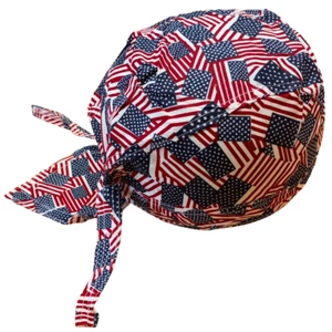 American Flag Durag Skull Cap US Head Wrap Biker Motorcycle Do Bandana Dew Rag - Picture 1 of 3