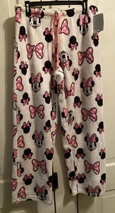 WOMENS Sz Large L Disney Minnie Mouse Fleece PLUSH PAJAMA PANT NWT - Picture 1 of 19