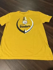New Nike Pittsburgh Steelers NFL Football Short Sleeve Shirt Size Large Gold - Picture 1 of 3