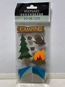 Pegatinas troqueladas 3D Keepsake Essentials camping álbum de recortes con tienda fogata árbol - Imagen 1 de 3