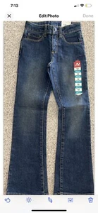 ARIZONA JEANS Size XL 6X Slim Preschool Bootcut 1 Denim Jeans Adj Waist NWT - Picture 1 of 6