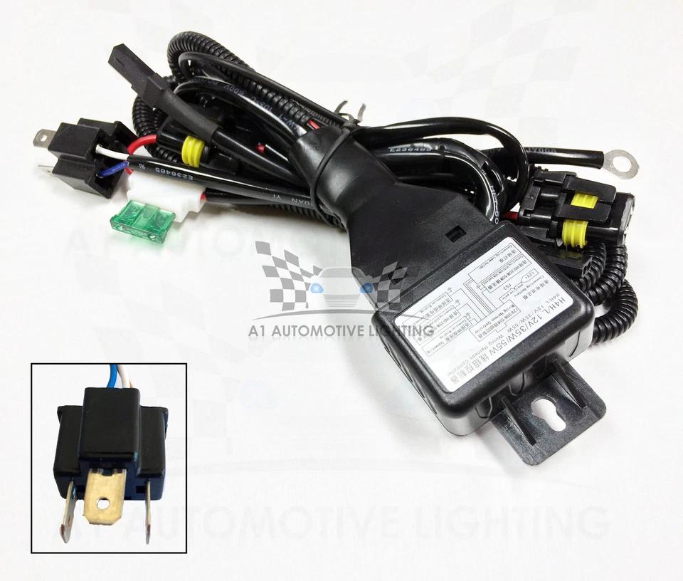 HID Relay Harness H4 (9003 HB2) 12V 35W/55W Bi-Xenon Hi/Lo H/L Wiring Controller - Image 1 of 1