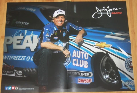 2016 John Force Peak Chevy Camaro Funny Car NHRA Handout Poster + Decal Sticker Cover