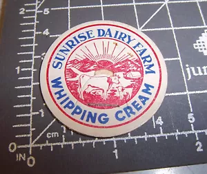 Milchflaschenverschluss von Sunrise Dairy Farm, Schlagsahne, tolle Kuhgrafik - Bild 1 von 1