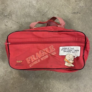 Vintage 1981 Ziggy Comics Cartoon Duffle Bag size 16”x8”x8” Fragile Cargo Funny - Picture 1 of 9