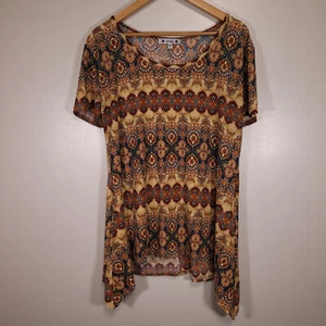 Wilde Damen 2XL Mehrfarbig Stretch Kurzarm Tunika Oberteil - Bild 1 von 5