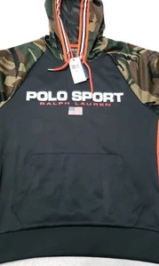 Nuevo con etiquetas Sudadera con capucha Ralph Lauren polo deportivo malla camuflada bolsillo M XL - Imagen 1 de 12