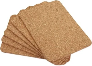 Apollo THE HOUSEWARES BRAND-Set of 6 x Heat Resistant Cork Place Mats 28cmx20cm - Picture 1 of 6