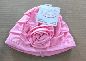 So Dorable Pink Swim Cap Pink Bow Swim Hat. 12-24 months - Picture 1 of 5
