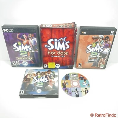 Sims 2 + Nightlife + Open For Business + Hot Date Expansion Pack Lot PC CD-ROM - Image 1 of 4