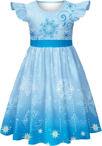 Girls Princess Nightgowns Flutter Sleeves Sleepwear 5-6 Years Pajamas - Picture 1 of 9