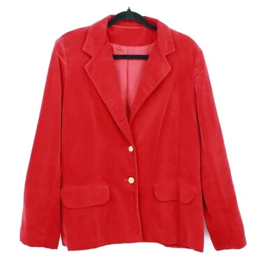 Blazer Vintage Terciopelo Para Mujer XL Rojo Retro Fiesta Declaración Evento Noche Twee Foto 1 de 4
