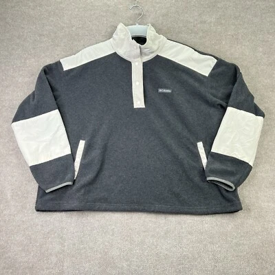 Columbia Mens 3X Benton Springs Snap Pullover Fleece Jacket Gray White Warm - Image 1 of 4
