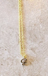 Dainty Initial G Letter Necklace Yellow Gold Plated 18 in - Picture 1 of 2