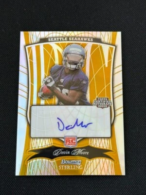 2009 Bowman Sterling Rookie Refractor Auto Gold #108 Devin Moore /10 - Image 1 of 2