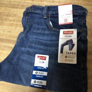 Wrangler Boys Jeans Five Star Premium Taper Fit Flex Size 16 Husky New