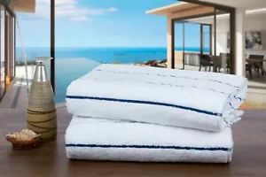 Toallas de playa de amplia decoración a rayas de cabaña 100% algodón 30 X 68 pulgadas 100% algodón - Imagen 1 de 28