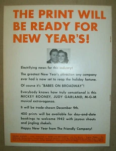 Mickey Rooney Judy Garland 1941 Ad- Babes On Broadway - Picture 1 of 1
