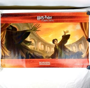 2007 Harry Potter y las Reliquias de la Muerte Borders Cartel de exhibición de la librería - Imagen 1 de 6