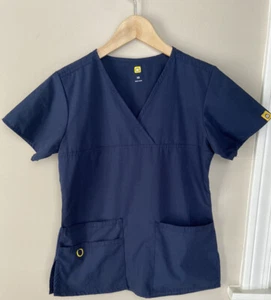 WonderWink Origins Womens XS Navy Blue  Scrub Top- 6026 Wonder Wink - Picture 1 of 3