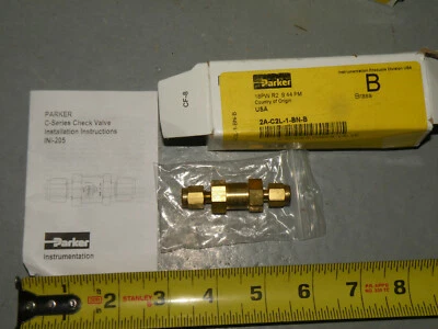 (1) Válvula de retención Parker serie C 2A-C2L-1-BN-B NUEVO EN CAJA latón Buna 1/8" Foto 1 de 2