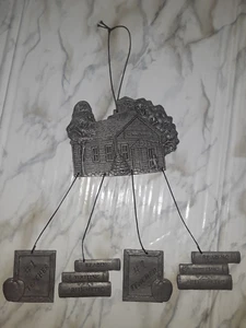 Schoolhouse Wind Chimes Pewter Teacher - Picture 1 of 5