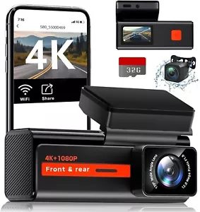 Dash Cam vorne und hinten, Veement S80 4k + 1080P Dual Dash Kamera, 1,47 Zoll Display - Bild 1 von 8
