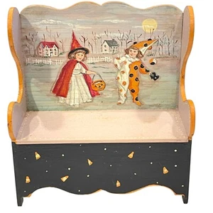 Dollhouse Miniature Artisan Hemy Eppich Halloween Bench Settle Hand Painted 2000 - Picture 1 of 11