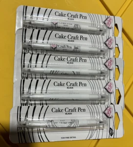 Confezione 5: Penna Alimentare Arte Commestibile Nera Artigianale Torta Polvere Arcobaleno Ex 2027 - Foto 1 di 9
