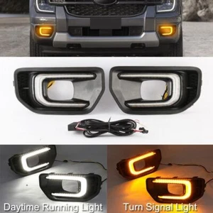 LED DRL Front Bumper Fog Lights Turn Signal Lamps For Ford Ranger 2022 2023 - Picture 1 of 13
