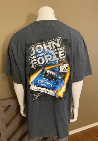 John Force "The Force Returns"  Grey T-Shirt. Size 3XL Cover