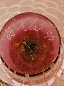 1985 Thal & Slack Art Glass Scallop Design Cold Glass Texture - Picture 1 of 14