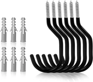 6 Pack Heavy Duty Bike Hook, 6 inches, Capacity 100LBS, Bike Hooks for Garage Wa - Picture 1 of 7