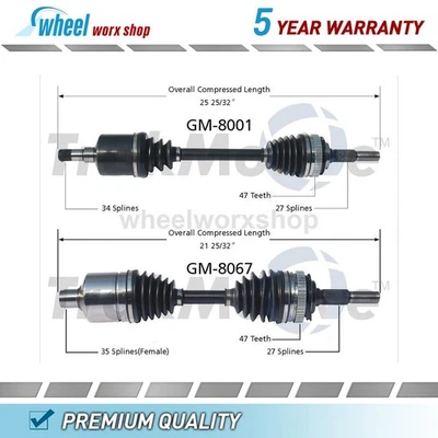 Front CV Axle Shaft for Buick Park Avenue 3.8L 1991 for Oldsmobile 98 3.8L 1991 - Image 1 of 3