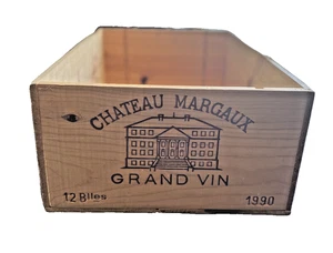 Authentic Chateau Margaux 1990 Wooden Wine Crate Grand Vin Bordeaux 12 Bottle - Picture 1 of 6