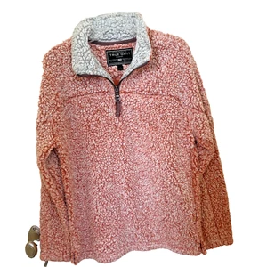 Pullover Sherpa True Grit Para Hombres Talla Pequeña 1/4 Cremallera Manga Larga Naranja Escarchado - Imagen 1 de 4