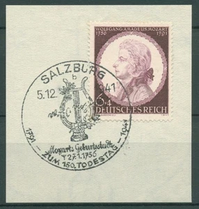 Dt. Reich 1941 150. Todestag W. A. Mozart 810 Sonderstempel SALZBURG Briefstück - Bild 1 von 1