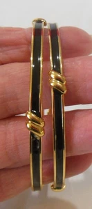 Armreif Armbänder 2er Set Monet goldfarben & schwarz Emaille - Bild 1 von 6