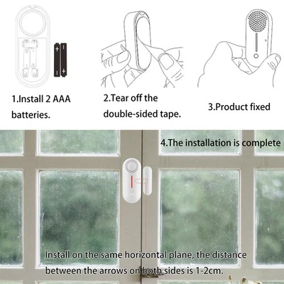 Door Window Alarm System Home Security Wireless Magnetic Sensor - Image 1 of 4
