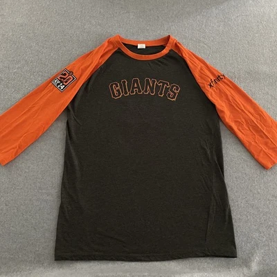 Camisa manga raglán de béisbol gris naranja MLB 2010 de los Gigantes de San Francisco para hombre M Foto 1 de 4