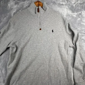 Polo Ralph Lauren Herren Baumwolle Viertel Reißverschluss hellgrau Größe L - Bild 1 von 7
