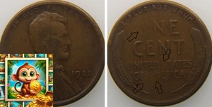 1920 S Lincoln Wheat Cent - Grease Strike-Through Reverse - Rare Error Coin - Picture 1 of 4
