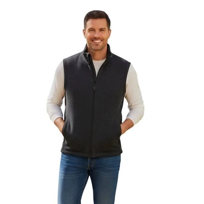 Smartwool Wool Blend Full Zip Vest Pockets Logo Charcoal Gray Quality Size M - Image 1 of 4