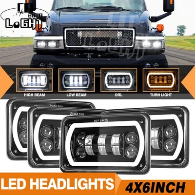 For GMC Sierra Classic 4PCS 4x6 LED Headlight Sealed Beam Replacement Hi/Lo Beam - Image 1 of 4
