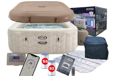 INTEX 28472 Deluxe  Bubble Pure Spa Set, 4 Personen Aufblasbarer Whirlpool - Bild 1 von 4
