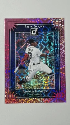 2019 Donruss #ES1 Ronald Acuna Jr. Elite Series Pink Fireworks - Image 1 of 2
