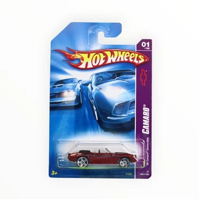 Hot Wheels '69 Camaro Convertible 41/180 - Red - 2007 Mainline E - Image 1 of 3