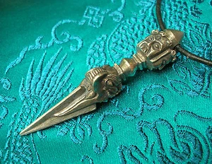 Großer SILBER Phurba Anhänger AMULETT aus NEPAL MASSIV 6,5 cm - Bild 1 von 2