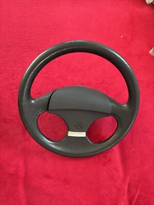 VW Corrado Golf 2 Polo 86c LENKRAD schwarz silber 360 mm Steering Wheel Top . - Bild 1 von 4